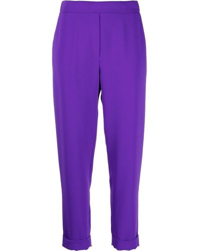 P.A.R.O.S.H. Elasticated-waist Tapered Pants - Purple