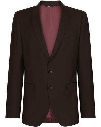 Dolce & Gabbana Martini-fit Wool-silk Single-breasted Suit - Black