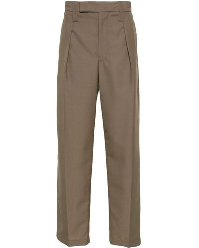 Lemaire Pleat-detailing Straight-leg Trousers - Natural