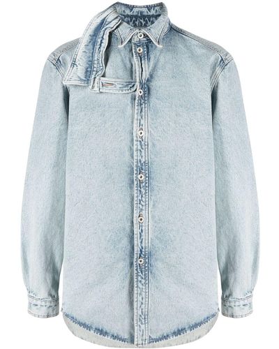 Y. Project Double-collar Denim Shirt - Blue