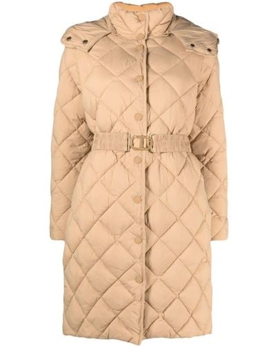 Twin Set Diamond-quilted Coat - Natural