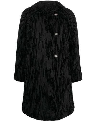 Emporio Armani Jacquard Padded Hooded Jacket - Black