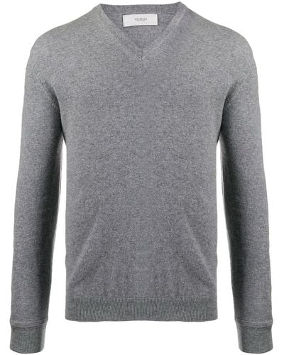 Pringle of Scotland V-neck Cashmere Sweater - Gray