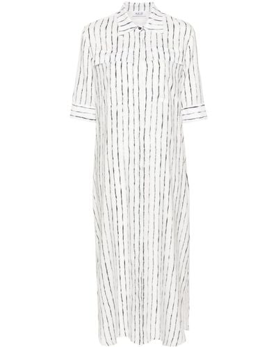 Aviu Stripe-pattern Shirt Dress - White