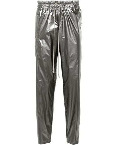 Rick Owens X Champion Logo-embroidered Metallic Track Trousers - Grey