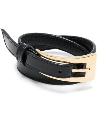 Saint Laurent Belt Leather Bracelet - Black