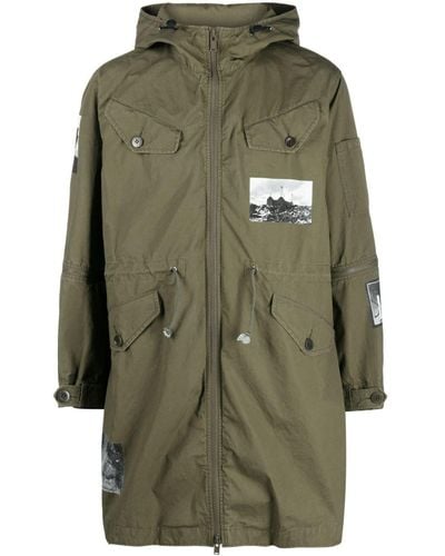 Undercover Photograph-print Hooded Parka - Green