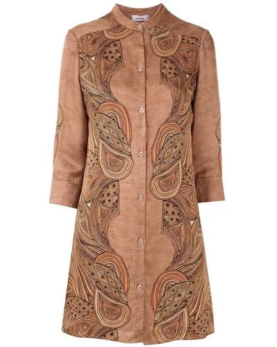 Amir Slama Silk Shirt Dress - Brown