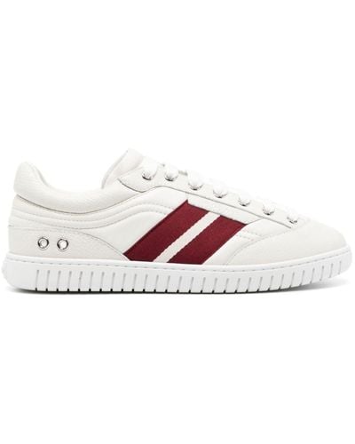 Bally Panelled Leather Trainers - White