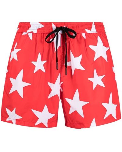 NOS Beachwear Bañador con estrella estampada - Rojo