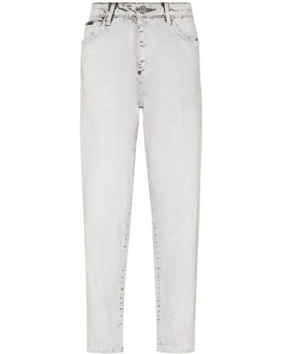 Philipp Plein Mom Fit Tapered Jeans - Grey