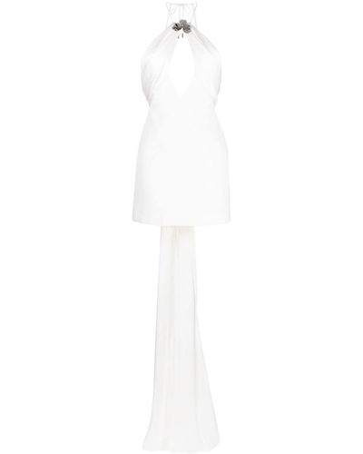 David Koma Drape-panel Sleeveless Dress - White