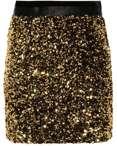 Styland Sequined Thigh-length Skirt - Metallic
