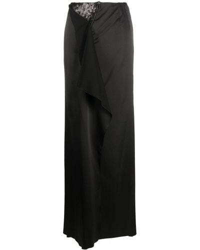 Gemy Maalouf Sequin-embellished Satin Maxi Skirt - Black