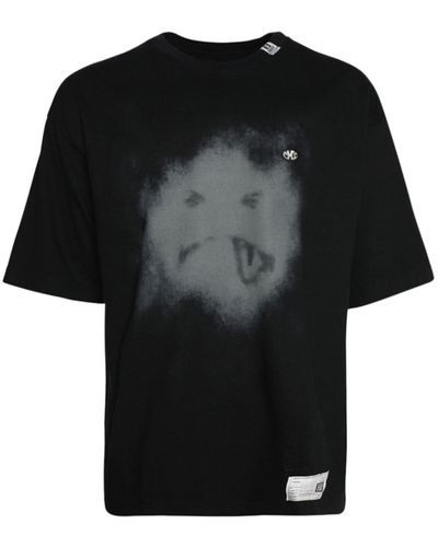 Maison Mihara Yasuhiro Smily Face 2 T-Shirt mit grafischem Print - Schwarz