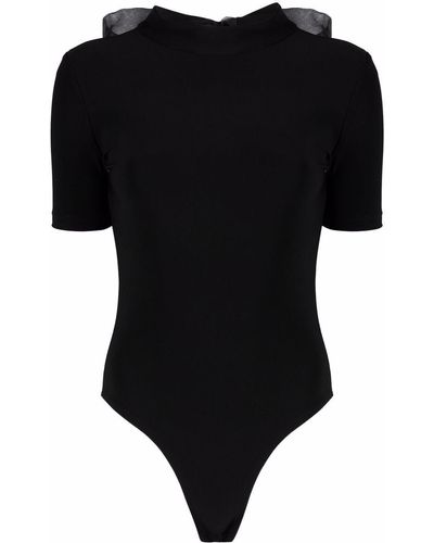 Atu Body Couture Bow-detail Mock Neck T-shirt - Black
