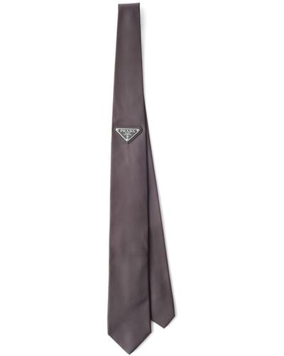 Prada Re-nylon Gabardine Tie - Gray