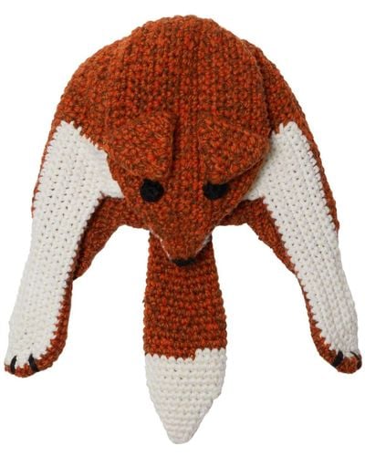 Burberry Fox Chunky-knit Beanie - Orange