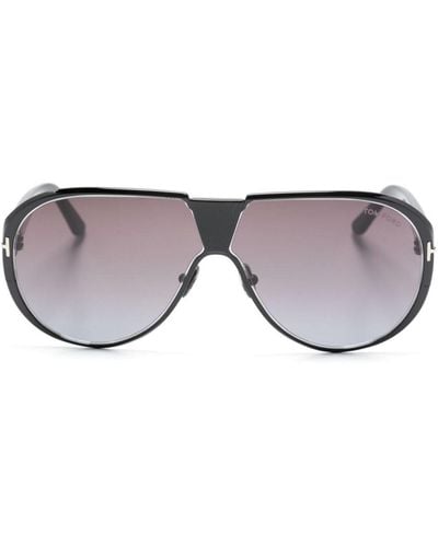 Tom Ford Vicenzo Pilot-frame Sunglasses - Gray