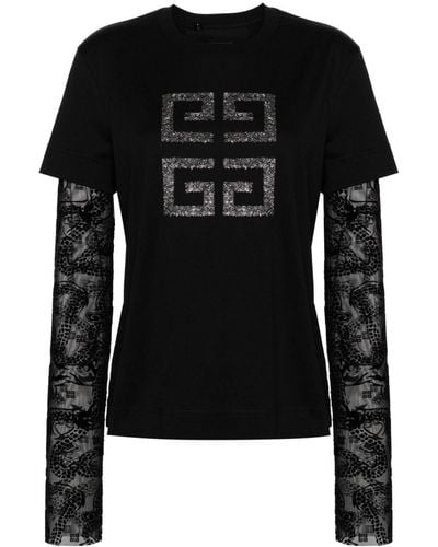 Givenchy 4g レイヤード Tシャツ - ブラック