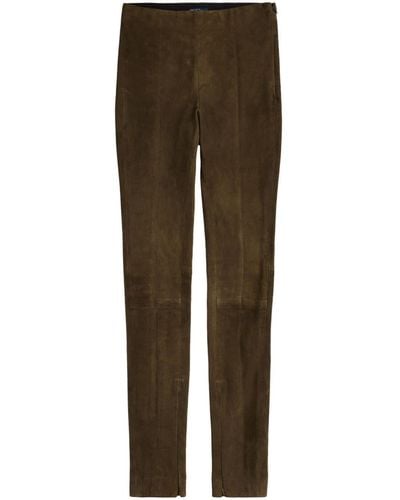 Polo Ralph Lauren Mid-rise Suede leggings - Brown