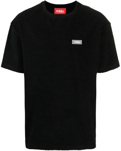 032c Logo Patch Cotton T-shirt - Black