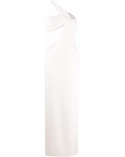 Monot Asymmetric Cut-out Gown - White