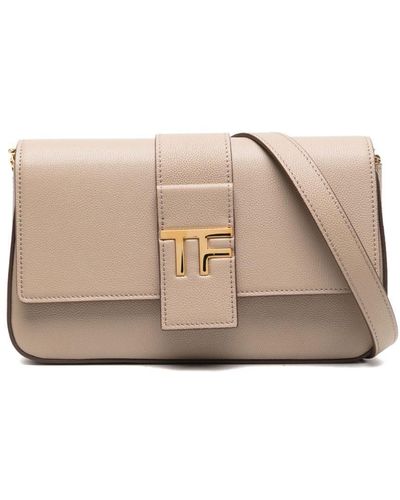 Tom Ford Tf Leather Crossbody Bag - Natural