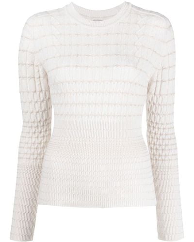 Barrie Round Neck Cashmere Sweater - White