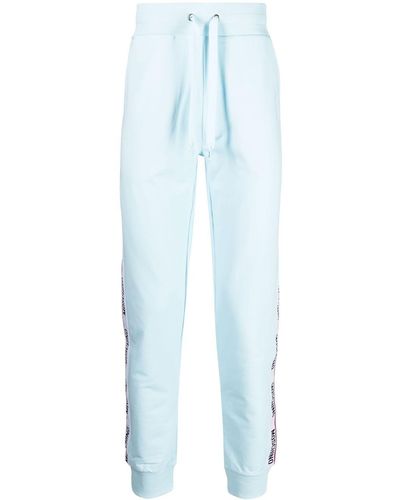 Moschino Logo-tape Cotton Track Trousers - Blue