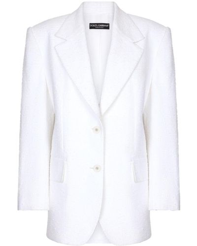 Dolce & Gabbana ツイード シングルジャケット - ホワイト