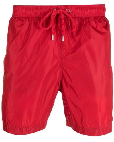 Moncler Swim Shorts With Logo - Red