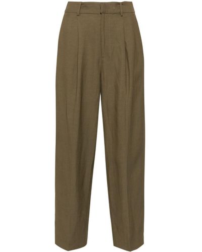 PT Torino Pleated Tapered Trousers - Green