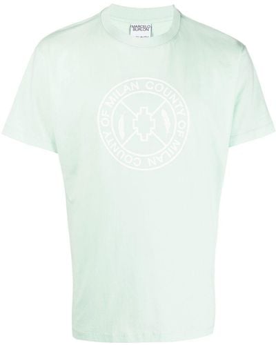 Marcelo Burlon T-shirt à logo imprimé - Bleu