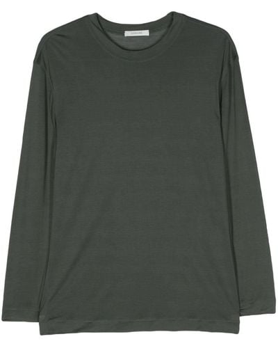 Lemaire Zijden T-shirt Met Vlakken - Groen