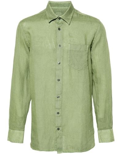 120% Lino Longsleeve Linen Shirt - Green