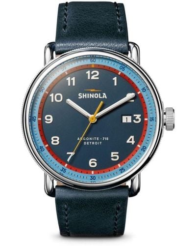 Shinola The Canfield 43mm Horloge - Blauw