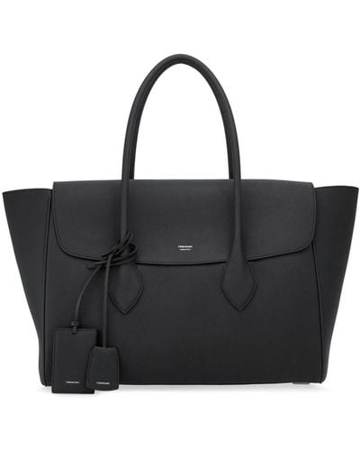 Ferragamo East-west Leather Tote Bag - Black