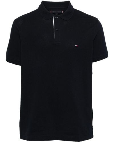 Tommy Hilfiger Logo-embroidered Polo Shirt - Black