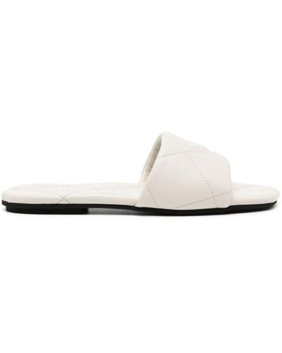 Emporio Armani Open-toe Quilted Slippers - White