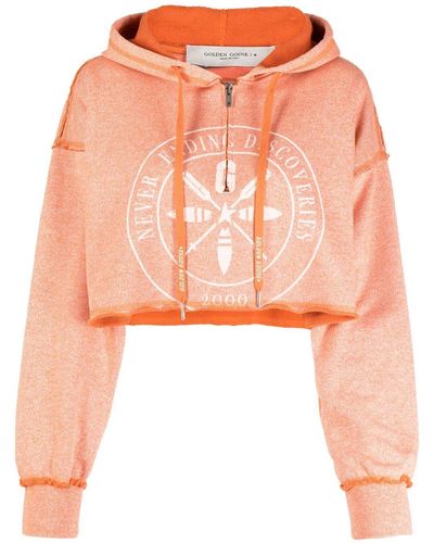 Golden Goose Cropped Hoodie - Roze