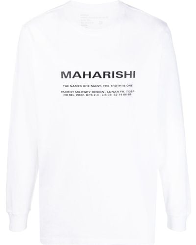 Maharishi T-shirt a maniche lunghe con stampa - Bianco