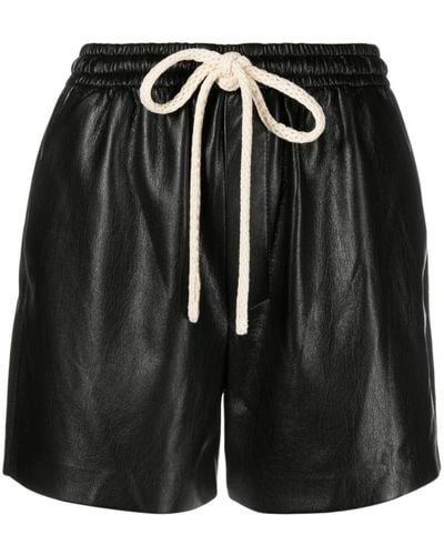 Nanushka Pantalones cortos Maurine con cordones - Negro