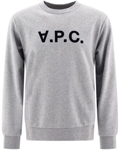 A.P.C. Logo-flocked cotton sweatshirt - Grau