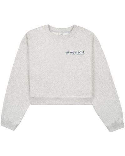 Sporty & Rich Sweatshirt mit Logo-Print - Weiß