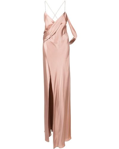 Michelle Mason Vestido de fiesta cruzado - Rosa
