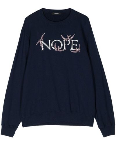 Undercover Sweatshirt mit "Nope"-Print - Blau