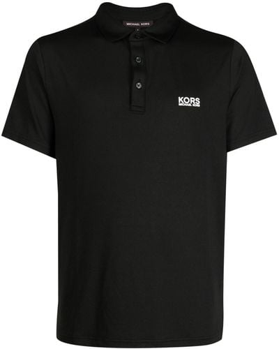Michael Kors Golf Poloshirt mit Logo-Print - Schwarz