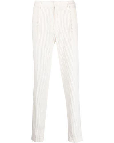 Incotex Tapered Cotton Corduroy Trousers - White
