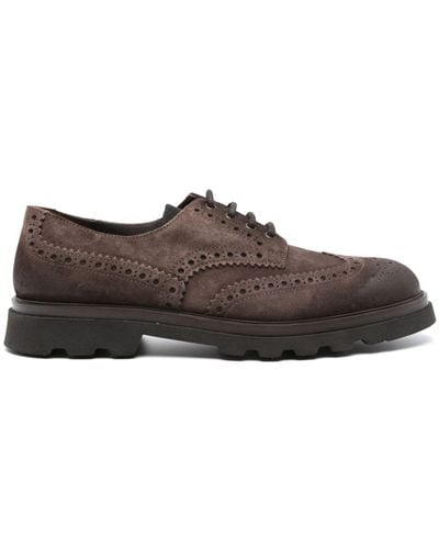 Doucal's Sally Suede Brogues - Brown